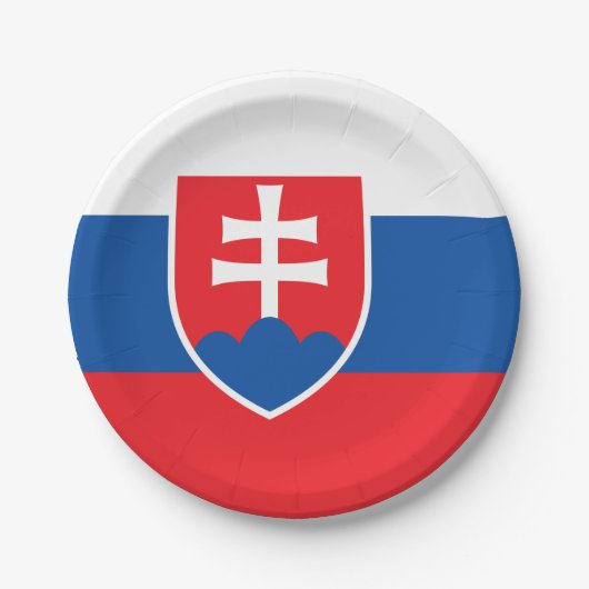 Patriottisch papier bord met vlag van Slowakije (Voorkant)