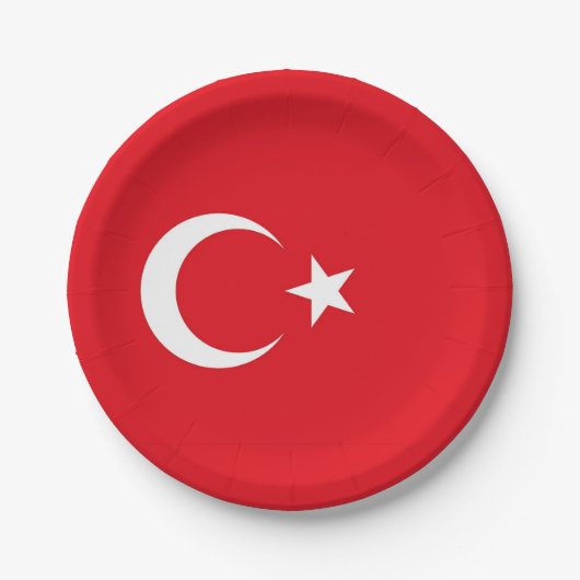 Patriottisch papier bord met vlag van Turkije (Voorkant)