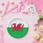 Patriottisch papier bord met vlag van Wales (Feest)