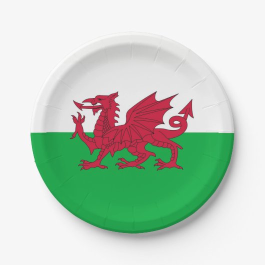 Patriottisch papier bord met vlag van Wales (Voorkant)