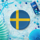 Patriottisch papier bord met vlag van Zweden (Feest)