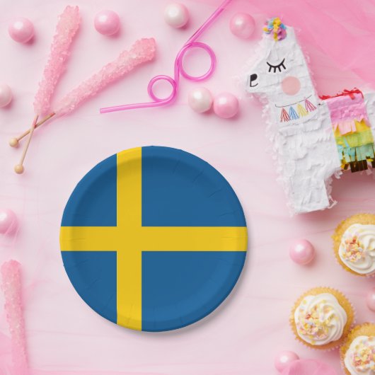 Patriottisch papier bord met vlag van Zweden (Feest)