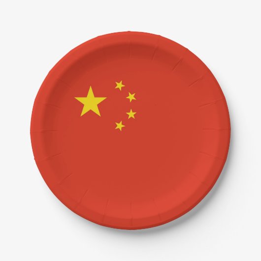 Patriottisch papieren bord met Chinese vlag (Voorkant)