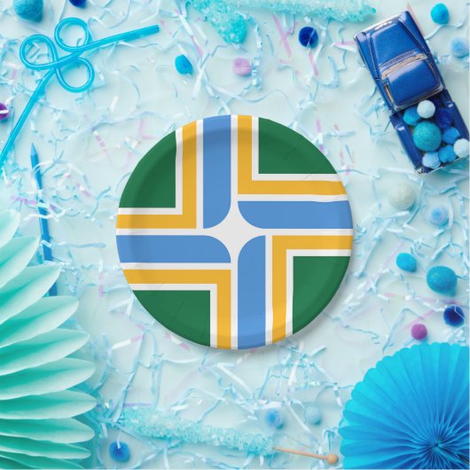 Patriottisch papieren bord met de vlag van Portlan (Feest)