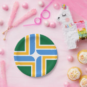 Patriottisch papieren bord met de vlag van Portlan (Feest)