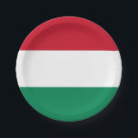 Patriottisch papieren bord met Hongaarse vlag<br><div class="desc">Maak uw bijeenkomsten feestelijk met onze levendige papieren borden met de Hongaarse vlag! Deze papieren borden zijn meer dan alleen maar functioneel servies; ze zijn een eerbetoon aan het rijke erfgoed en de cultuurgeest van Hongarije. Het gedurfde ontwerp toont de Hongaarse vlag, waardoor deze borden een unieke en betekenisvolle manier...</div>