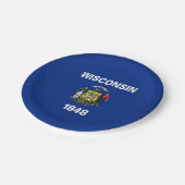 Patriottisch papieren bord met staatsvlag van Wisc (Gekanteld)