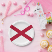 Patriottisch papieren bord met vlag van Alabama. (Feest)