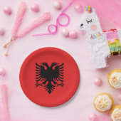 Patriottisch papieren bord met vlag van Albanië (Feest)