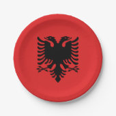 Patriottisch papieren bord met vlag van Albanië (Voorkant)