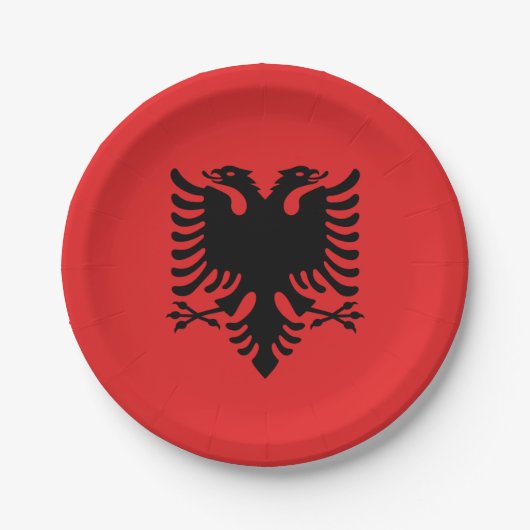Patriottisch papieren bord met vlag van Albanië (Voorkant)
