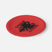 Patriottisch papieren bord met vlag van Albanië (Gekanteld)