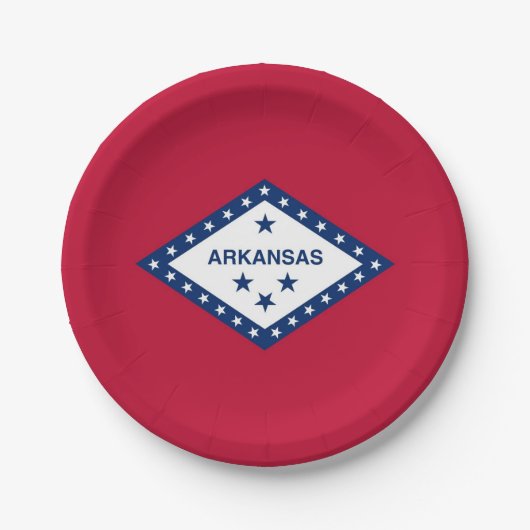 Patriottisch papieren bord met vlag van Arkansas (Voorkant)