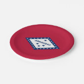Patriottisch papieren bord met vlag van Arkansas (Gekanteld)
