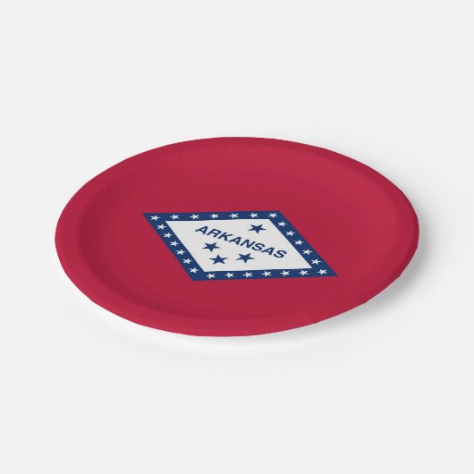 Patriottisch papieren bord met vlag van Arkansas (Gekanteld)