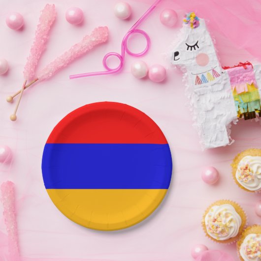 Patriottisch papieren bord met vlag van Armenië (Feest)