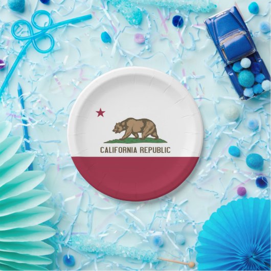 Patriottisch papieren bord met vlag van Californië (Feest)
