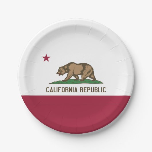Patriottisch papieren bord met vlag van Californië (Voorkant)