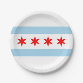 Patriottisch papieren bord met vlag van Chicago