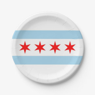 Patriottisch papieren bord met vlag van Chicago