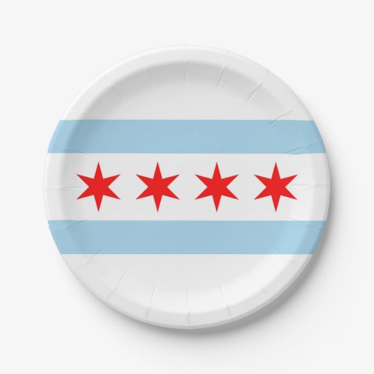 Patriottisch papieren bord met vlag van Chicago (Voorkant)