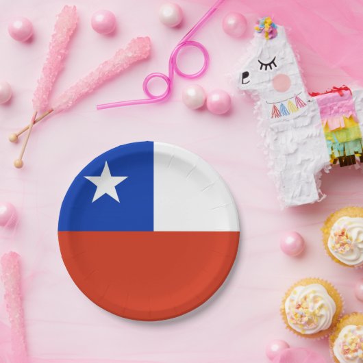 Patriottisch papieren bord met vlag van Chili (Feest)