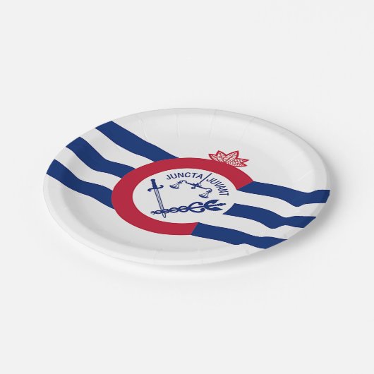 Patriottisch papieren bord met vlag van Cincinnati (Gekanteld)