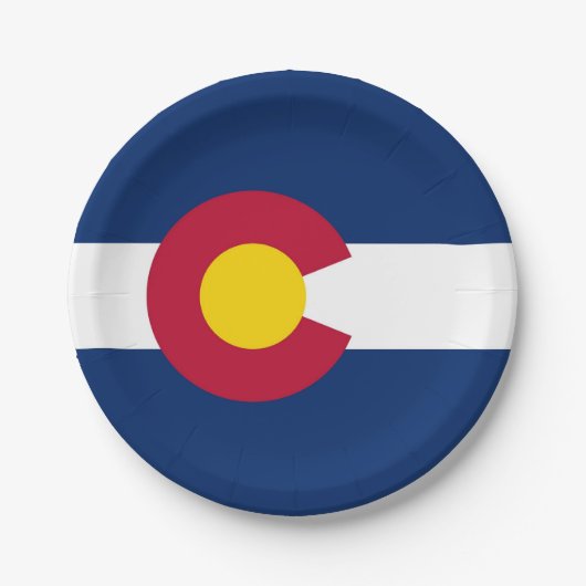 Patriottisch papieren bord met vlag van Colorado (Voorkant)