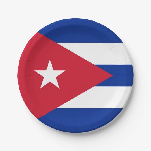Patriottisch papieren bord met vlag van Cuba (Voorkant)
