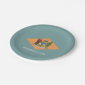 Patriottisch papieren bord met vlag van Delaware (Gekanteld)