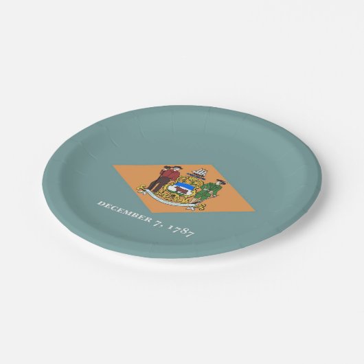 Patriottisch papieren bord met vlag van Delaware (Gekanteld)