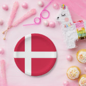 Patriottisch papieren bord met vlag van Denemarken (Feest)