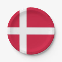 Patriottisch papieren bord met vlag van Denemarken