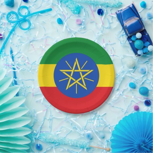 Patriottisch papieren bord met vlag van Ethiopië (Feest)