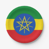 Patriottisch papieren bord met vlag van Ethiopië (Voorkant)