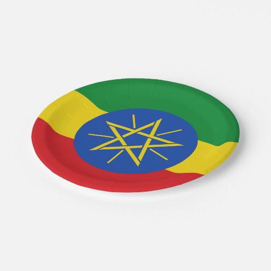 Patriottisch papieren bord met vlag van Ethiopië (Gekanteld)