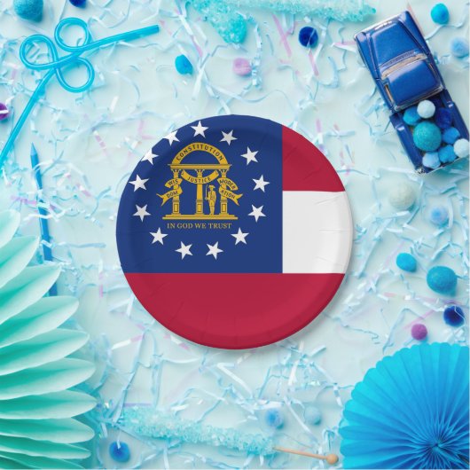 Patriottisch papieren bord met vlag van Georgië (Feest)