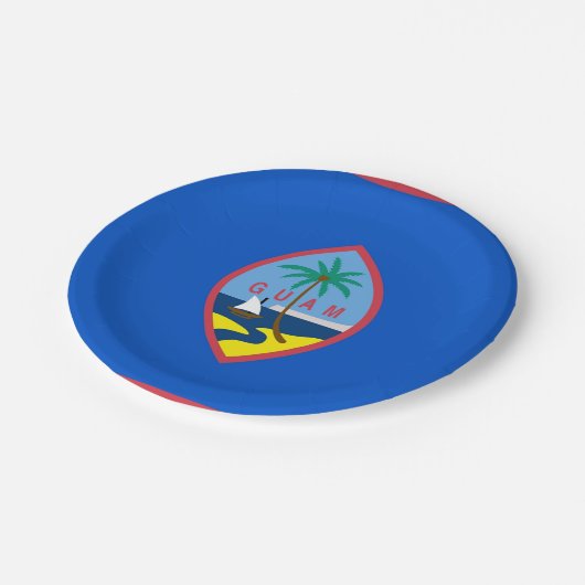 Patriottisch papieren bord met vlag van Guam (Gekanteld)