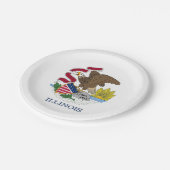 Patriottisch papieren bord met vlag van Illinois (Gekanteld)