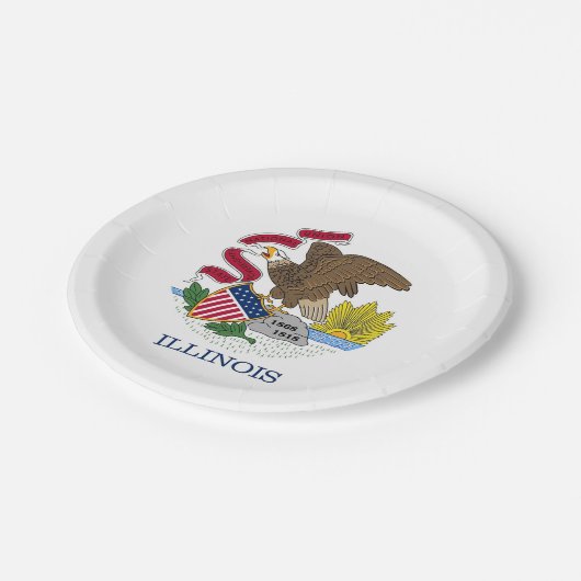 Patriottisch papieren bord met vlag van Illinois (Gekanteld)