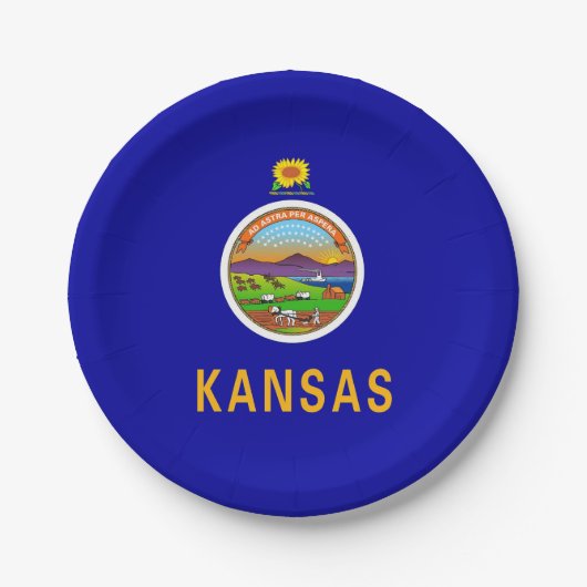 Patriottisch papieren bord met vlag van Kansas (Voorkant)