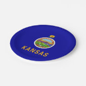 Patriottisch papieren bord met vlag van Kansas (Gekanteld)
