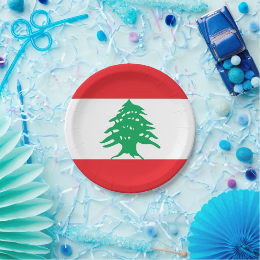 Patriottisch papieren bord met vlag van Libanon (Feest)