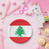 Patriottisch papieren bord met vlag van Libanon (Feest)