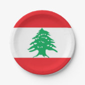 Patriottisch papieren bord met vlag van Libanon (Voorkant)