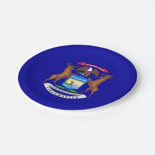Patriottisch papieren bord met vlag van Michigan (Gekanteld)
