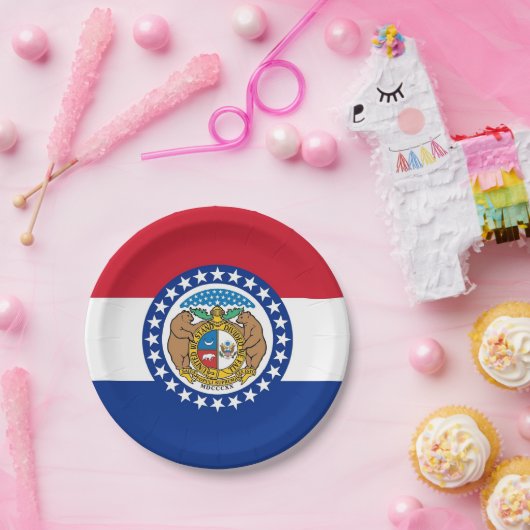 Patriottisch papieren bord met vlag van Missouri (Feest)