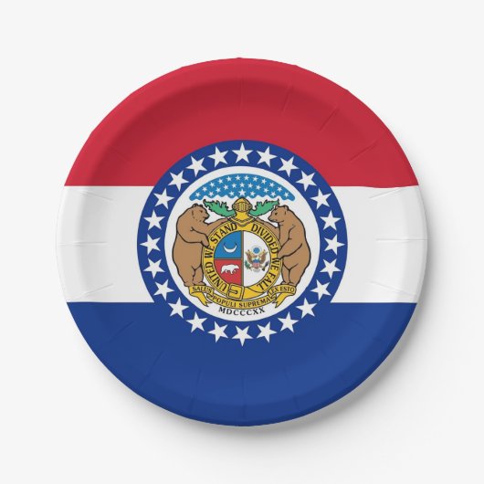 Patriottisch papieren bord met vlag van Missouri (Voorkant)
