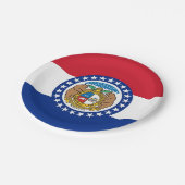 Patriottisch papieren bord met vlag van Missouri (Gekanteld)