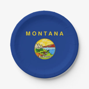 Patriottisch papieren bord met vlag van Montana